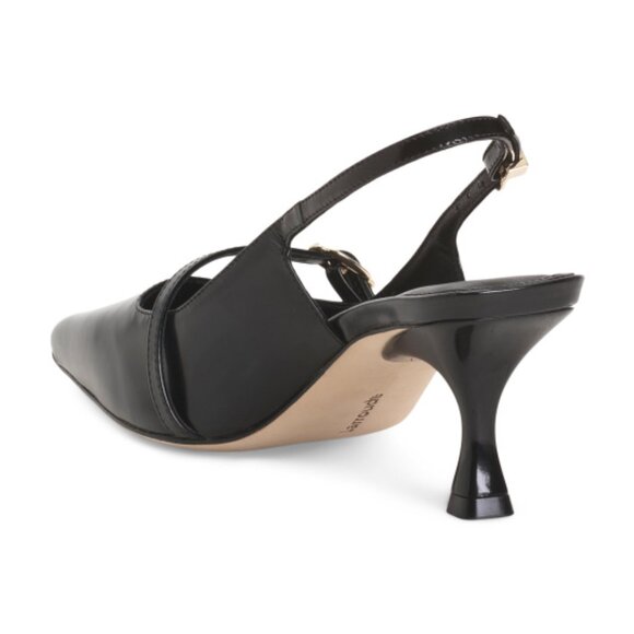 LARROUDE Made In Brazil Leather Handmade Ines Slingback Pumps - Picture 2 of 2